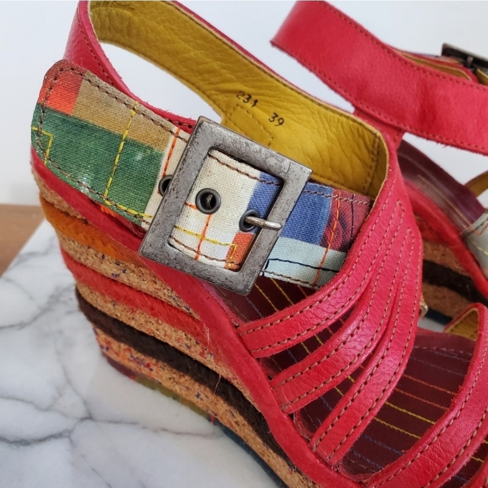 Colorful Wedge Sandals - Picture 2 of 4